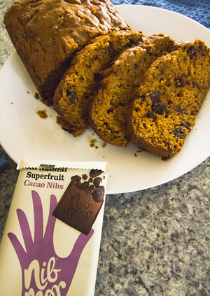 Welcome Fall with NibMor's Chocolate Chip Pumpkin Bread