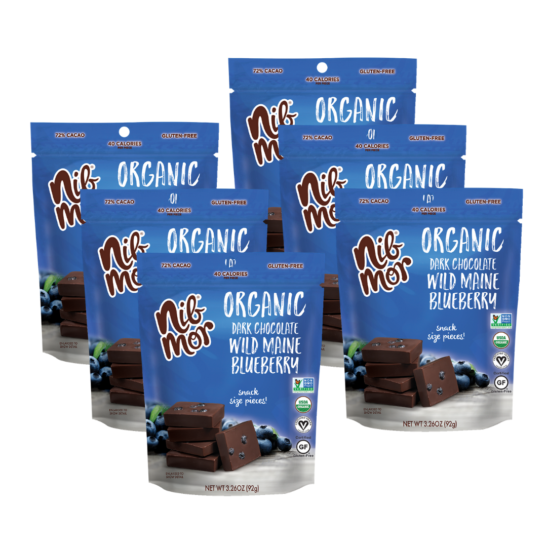 Organic 3.26oz Snacking Bag - Wild Maine Blueberry - 72% Cacao, , NibMor, NibMor, LLC - NibMor