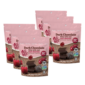 Dark Chocolate Bites with Tart Cherries 5.4 oz Bag - Pack of 6, Natural Bars, NibMor, NibMor, LLC - NibMor