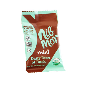 NibMor Daily Dose Organic Dark Chocolate with Cacao Nibs - Mint - .35 oz (60 Count), Daily Dose, NibMor, NibMor, LLC - NibMor