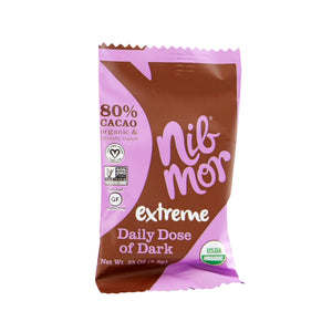 NibMor Daily Dose Organic Dark Chocolate with Cacao Nibs - Extreme - .35 oz (60 Count), Daily Dose, NibMor, NibMor, LLC - NibMor