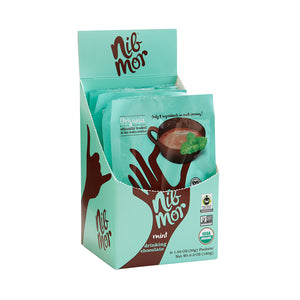 NibMor Organic Drinking Chocolate - Delicious Treat - Mint, 1.05 oz (Pack of 6), Drinking Chocolate, NibMor, NibMor, LLC - NibMor