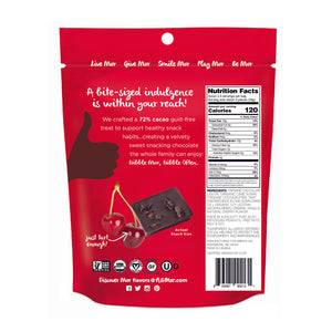 Organic 3.26oz Snacking Bag - Tart Cherry - 72% Cacao, , NibMor, NibMor, LLC - NibMor