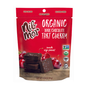 Organic 3.26oz Snacking Bag - Tart Cherry - 72% Cacao, , NibMor, NibMor, LLC - NibMor